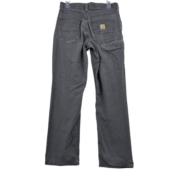 Carhartt Jeans Mens Size 30 Gray Rugged Flex Canvas 5 Pocket Work Pant Relaxed - Picture 6 of 13